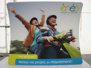 De Flexwall is de nieuwste generatie beurswanden met meesterlijk bedrukte textieldoeken in een slim aluminium profiel. 