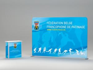 Flexwall mobiele  beurswand, textielwand, backdrop, press wall, fotowall bedrukt
