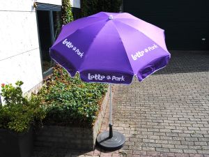 Parasol rond Anderlecht Lotto park met bedrukking bedrukt
