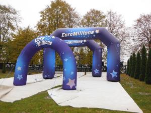 start finish publiboog bedrukt gebrand met eigen logo