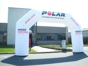 start finish publiboog bedrukt gebrand met eigen logo