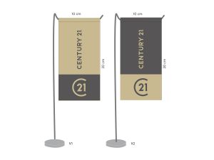 Dubbelzijdige tafelbanner  voor Century 21