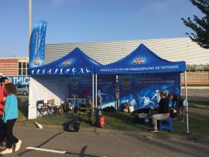 Professionele partytent, vouwtent bedrukt voor Federation de Patinage