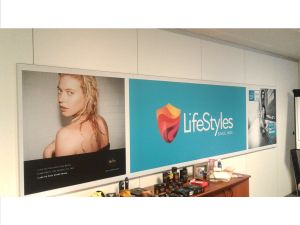 wall frame with textile print