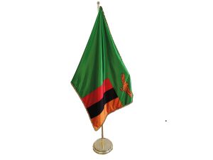 Flag double sided with golden fringes