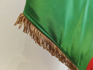 protocol flags Doublesided satin flag with golden fringes