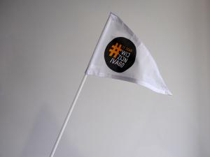 Zwaaivlag polyester op stok