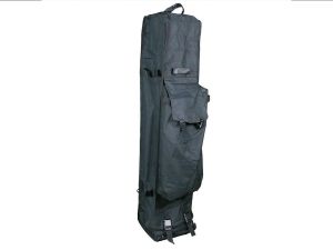 Transport bag with wheels for tent with roof and walls