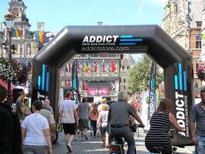 start finish publiboog bedrukt gebrand met eigen logo