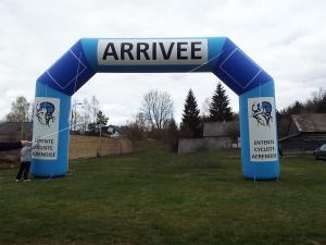 start finish publiboog bedrukt gebrand met eigen logo