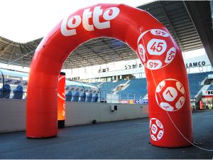 Inflatable arch bow lottery