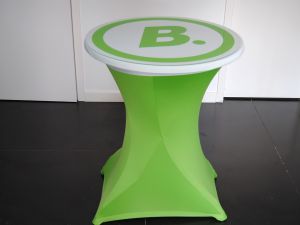 Plexi avec impression pour table mange debout