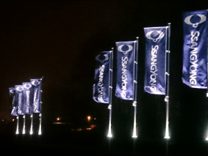 vlaggenmasten met LED verlichting